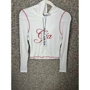 I.AM.GIA Blare Full Zip Weightless Breathable Hoodie Jacket Full Zip White Sz M